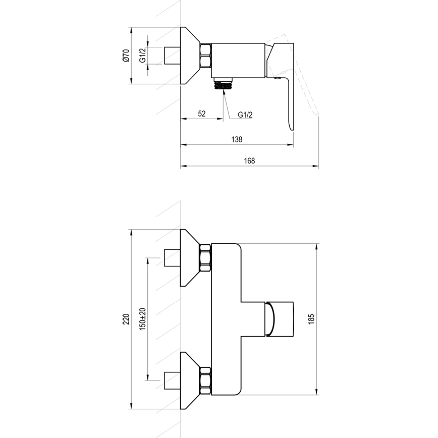 Ravak X070486 - Douchekraan SOLAR glanzend chroom
