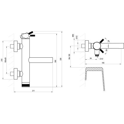 Ravak X070646 - NOX badmengkraan, geborsteld RVS