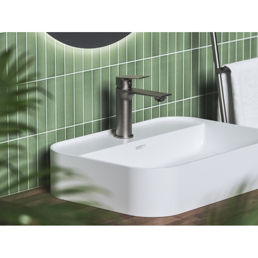 Ravak X070652 - Wastafelkraan PLAN 16,8 cm, geborsteld grafiet
