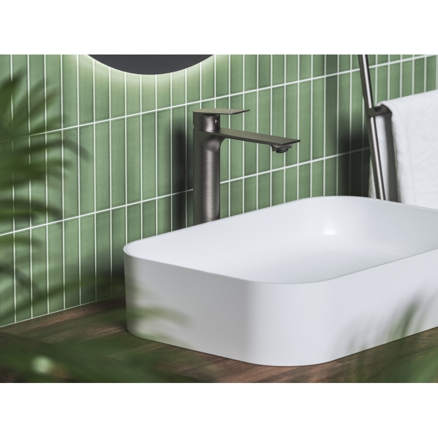 Ravak X070653 - Wastafelkraan PLAN 30 cm geborsteld grafiet
