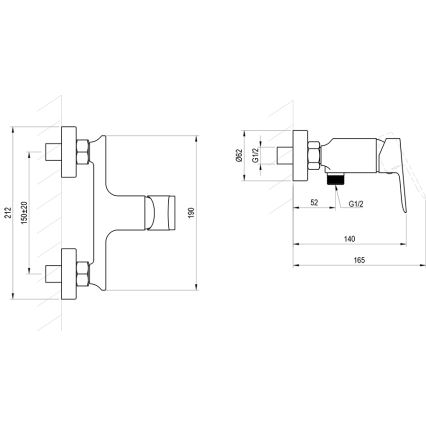 Ravak X070655 - Douchemengkraan PLAN geborsteld grafiet