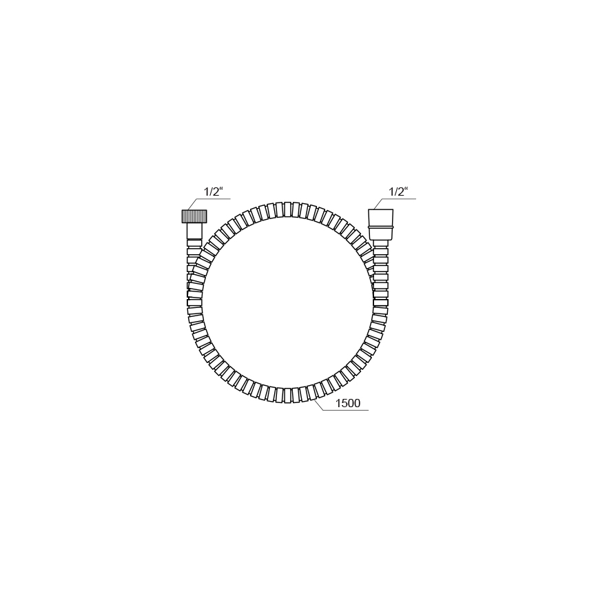 Ravak X07P006 - Doucheslang 150 cm glanzend chroom