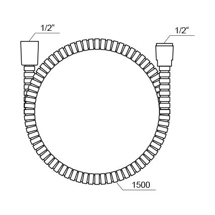 Ravak X07P065 - Doucheslang van kunststof 150 cm, glanzend chroom