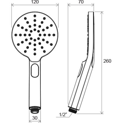 Ravak X07P233 - Handdouche FLAT met drukknop, glanzend chroom