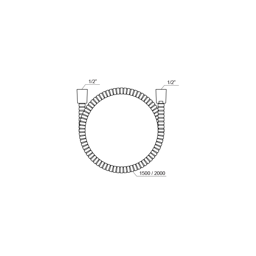 Ravak X07P340 - Doucheslang 150 cm, glanzend chroom