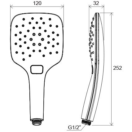 Ravak X07P348 - Handdouche met drukknop, glanzend chroom