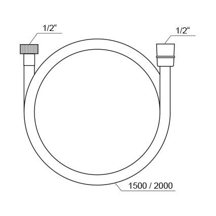 Ravak X07P568 - Kunststof doucheslang 150 cm zwart