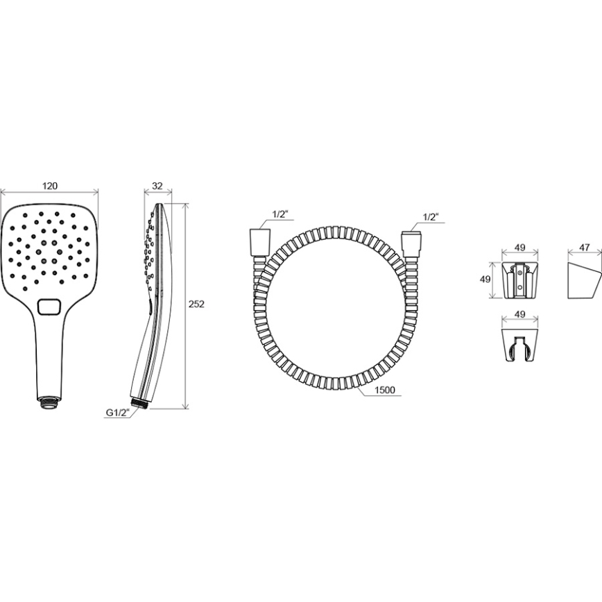 Ravak X07S010 - Doucheset glanzend chroom