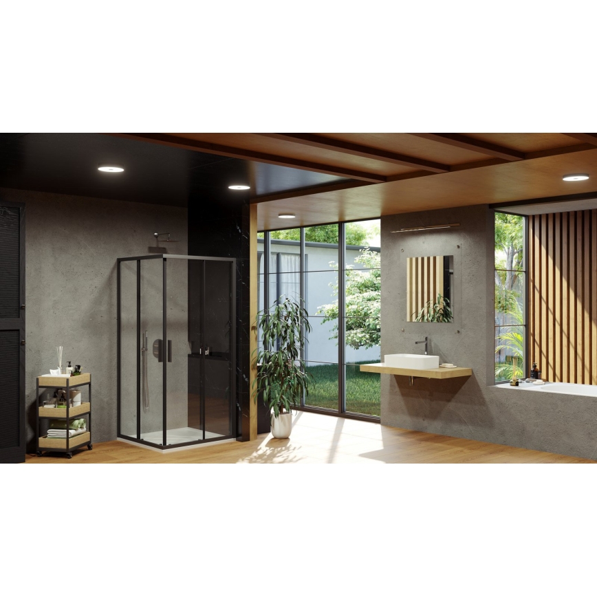 Ravak X1LM70300Z1 - vierdelige hoekkabine BLIX SLIM 90x90 cm zwart