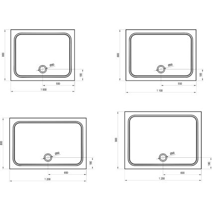 Ravak XA04A701010 - Rechthoekige douchebak GIGANT 100x90 cm, wit