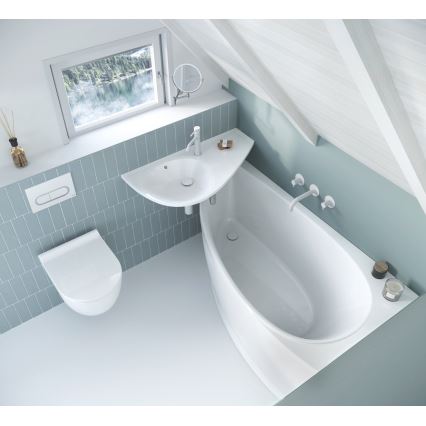 Ravak XJ1P1100000 - Wandhangend wastafel AVOCADO 85x45 cm gegoten marmer/wit