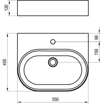 Ravak XJX01155004 - Opzetwastafel CERAMIC SLIM 55x45 cm keramiek/wit