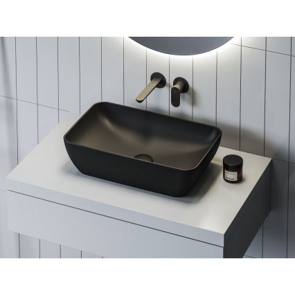Ravak XJX0D150000 - Opzetwastafel CERAMIC SLIM 50x31 cm keramiek/zwart