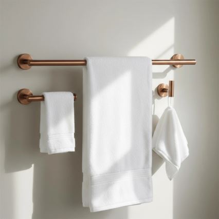REA-05002 - Set badkameraccessoires ARI in geborsteld koper
