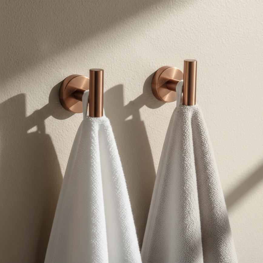 REA-05002 - Set badkameraccessoires ARI in geborsteld koper