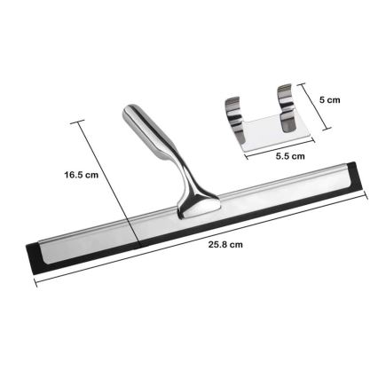 REA-72065 - Glazen rakel met houder, geborsteld koper