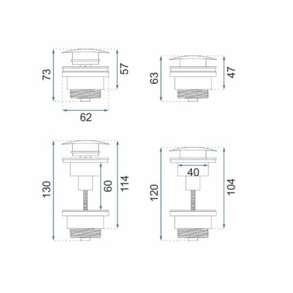 REA-A4100 - CLICK-CLACK wastafelafvoer Ø 6,4 cm glanzend zwart