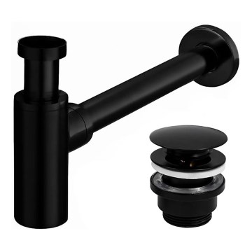 REA-A5215 - Wastafelsifon met CLICK-CLACK-afvoer Ø 6,4 cm mat zwart