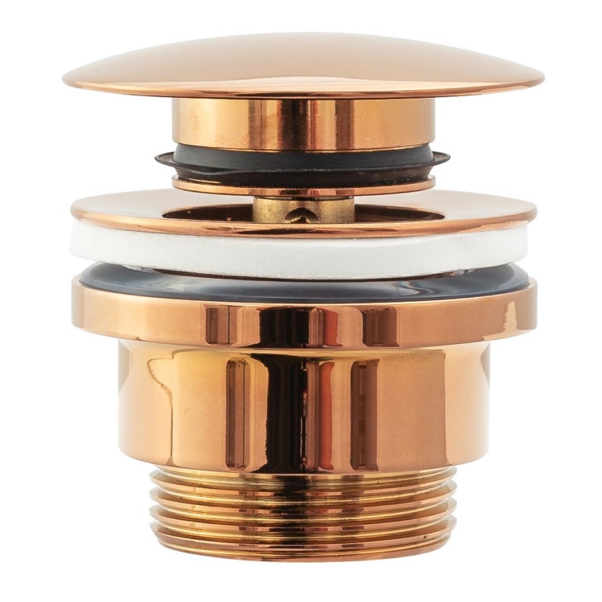 REA-A533A - CLICK-CLACK wastafelafvoer met een diameter van 6,4 cm, roségoud