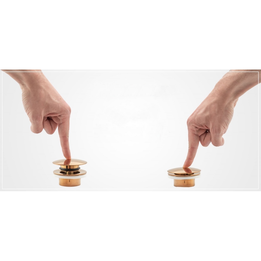 REA-A5692 - Wastafelsifon met CLICK-CLACK-afvoer Ø 6,4 cm, goudkleurig