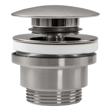 REA-A6000 - Wastafelafvoer CLICK-CLACK Ø 6,4 cm geborsteld nikkel