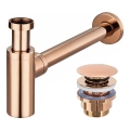 REA-A8541 - Wastafelsifon met CLICK-CLACK-afvoer Ø 6,4 cm roségoud
