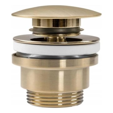 REA-A8585 - Wastafelafvoer CLICK-CLACK Ø 6,4 cm geborsteld goud