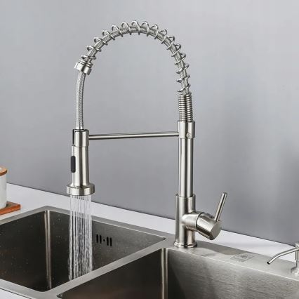 REA-B0417 - Keukenkraan met uittrekbare handdouche COLIN 42,5 cm nikkel