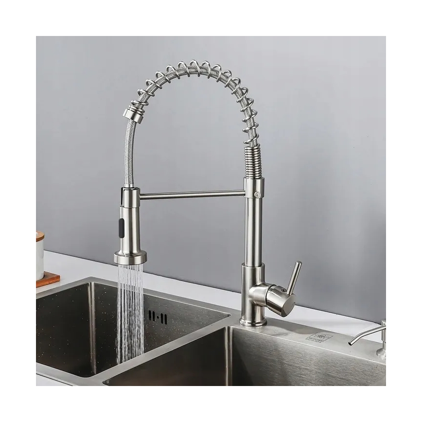 REA-B0417 - Keukenkraan met uittrekbare handdouche COLIN 42,5 cm nikkel