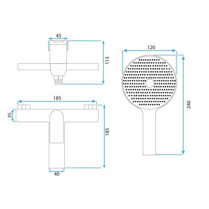 REA-B0492 - Badset AVALON geborsteld koper