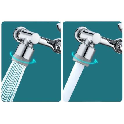 REA-B0660 - Draaibaar opzetstuk voor wastafelkraan, glanzend chroom