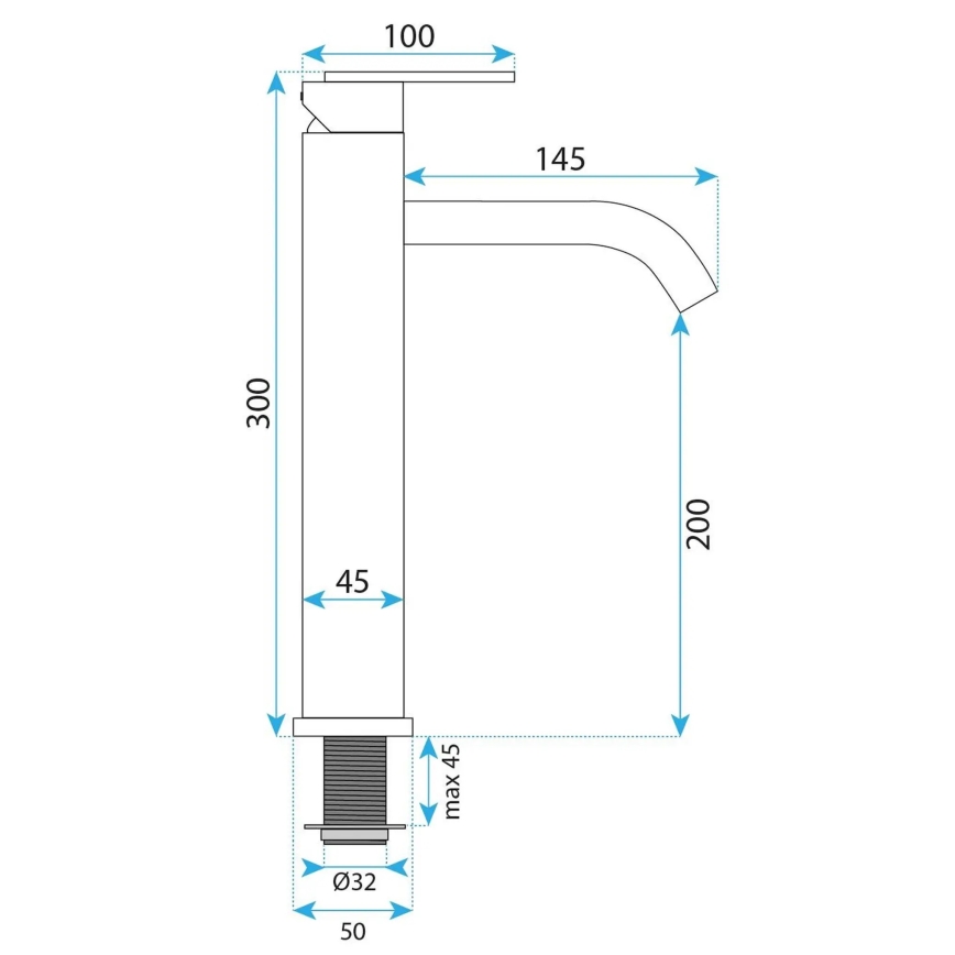 REA-B0971 - Wastafelkraan ONTARIO 30 cm geborsteld koper