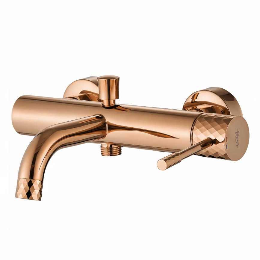 REA-B0980 - Badkraanset LUNGO DIAMOND in geborsteld koper