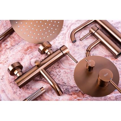 REA-B1112 - Wastafelkraan LUNGO 16,5 cm geborsteld koper
