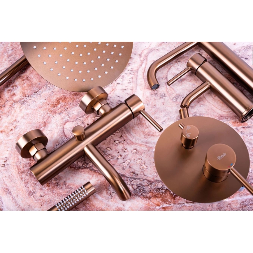 REA-B1112 - Wastafelkraan LUNGO 16,5 cm geborsteld koper