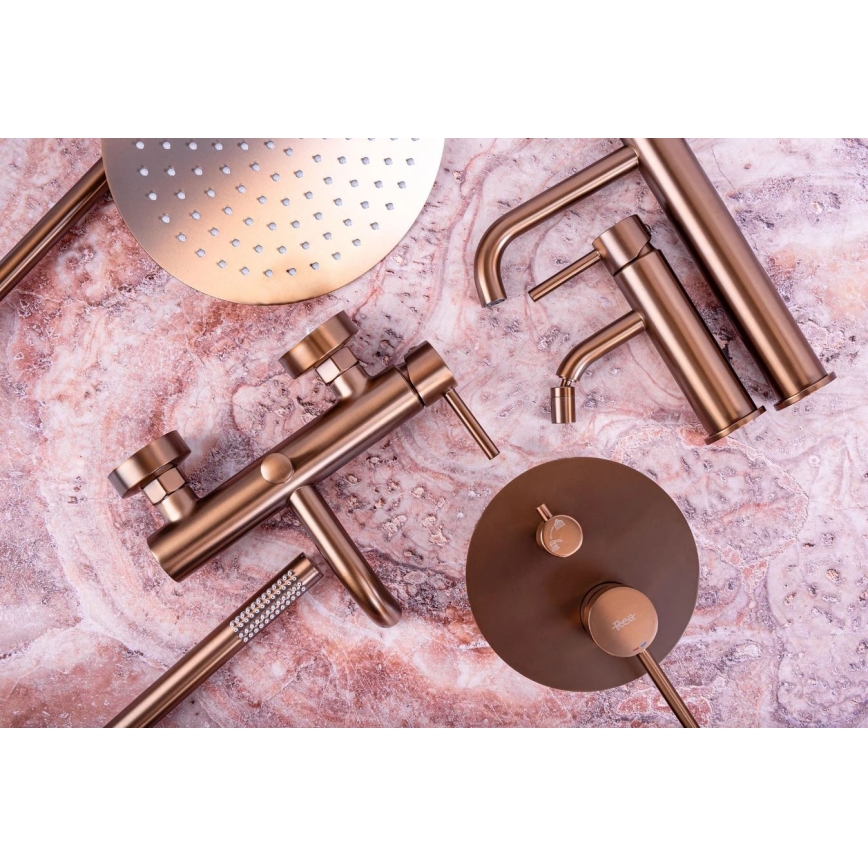 REA-B1112 - Wastafelkraan LUNGO 16,5 cm geborsteld koper