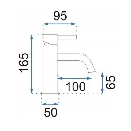 REA-B1112 - Wastafelkraan LUNGO 16,5 cm geborsteld koper