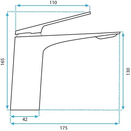 REA-B1117 - Wastafelkraan AVALON 16,5 cm zwart