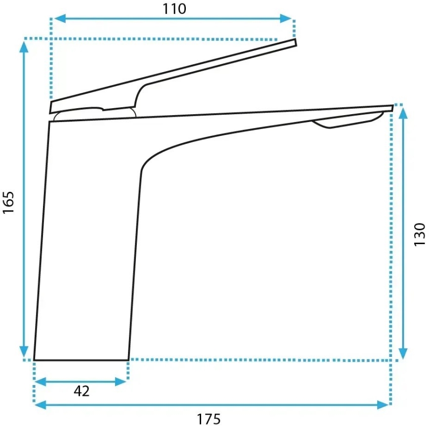 REA-B1117 - Wastafelkraan AVALON 16,5 cm zwart
