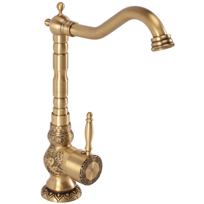 REA-B2500 - Wastafelkraan VENICE RETRO 32 cm geborsteld goud