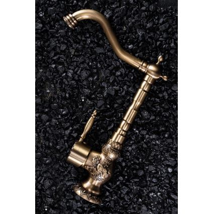 REA-B2500 - Wastafelkraan VENICE RETRO 32 cm geborsteld goud