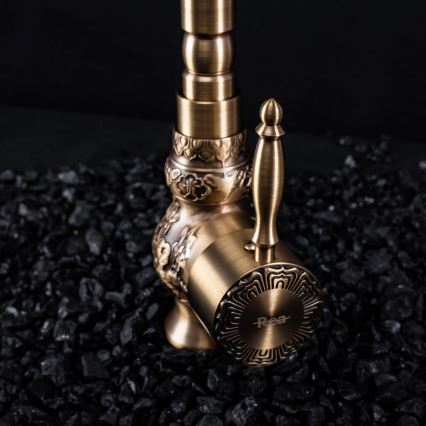 REA-B2500 - Wastafelkraan VENICE RETRO 32 cm geborsteld goud