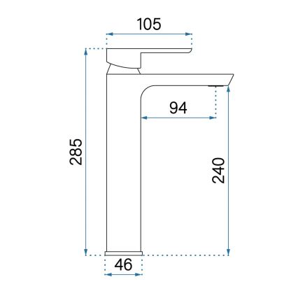 REA-B3006 - Wastafelkraan ARGUS 28,5 cm geborsteld koper