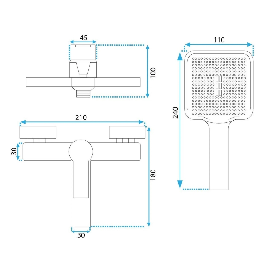 REA-B3007 - Badkuipset ARGUS, geborsteld koper