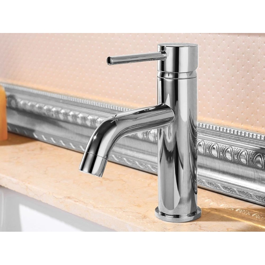 REA-B4101 - Wastafelmengkraan LUNGO 16,5 cm glanzend chroom