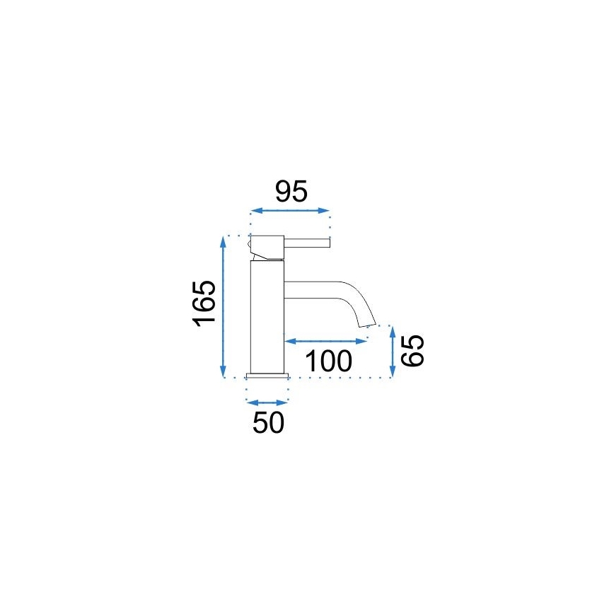 REA-B4101 - Wastafelmengkraan LUNGO 16,5 cm glanzend chroom