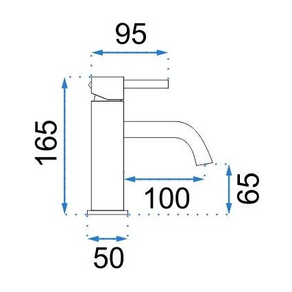 REA-B4102 - Wastafelkraan LUNGO 16,5 cm, zwart