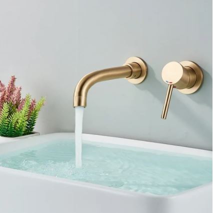 REA-B4109 - LUNGO inbouw-wastafelmengkraan, geborsteld goud