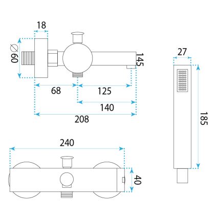 REA-B4523 - PIXEL badset mat zwart