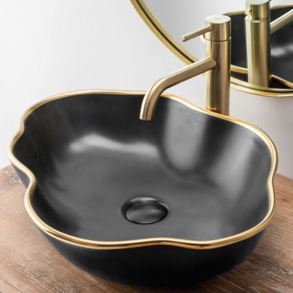 REA-B4526 - Wastafelkraan LUNGO 28 cm geborsteld goud